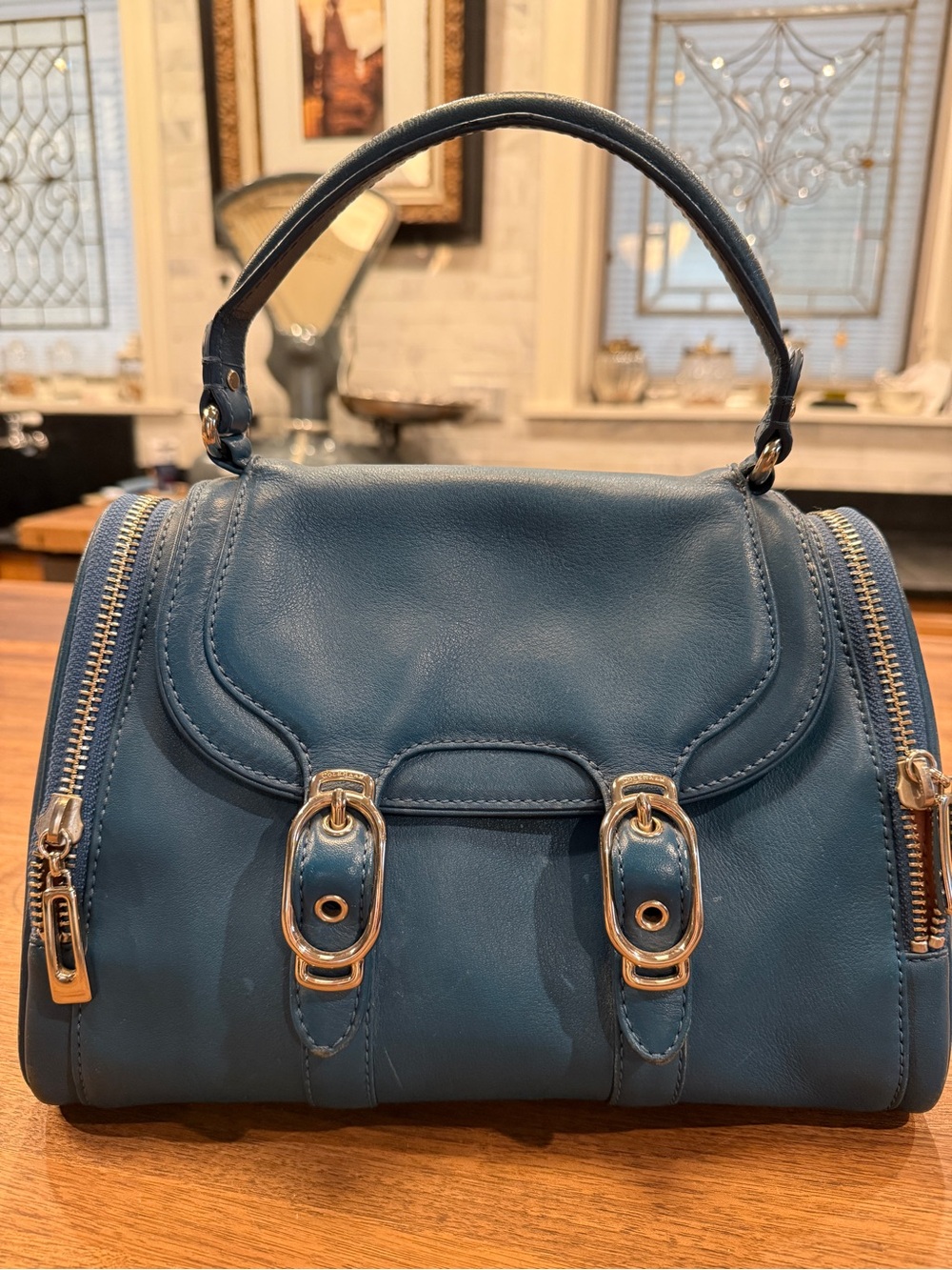 Cole Haan Branded Alexa Bag in Petrol Blue